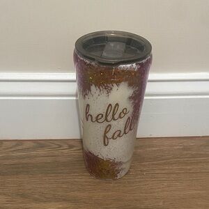 🧡 “Hello Fall” handmade glitter tumbler